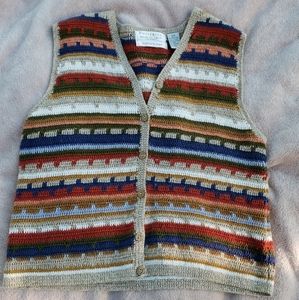Vintage Colorful Grandma Sweater Vest